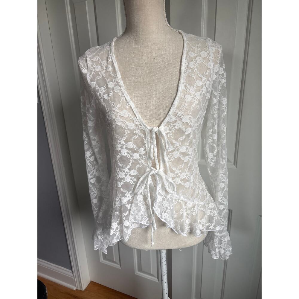 NWT SEE YOU MONDAY Lace Long Sleeve Top Size XL